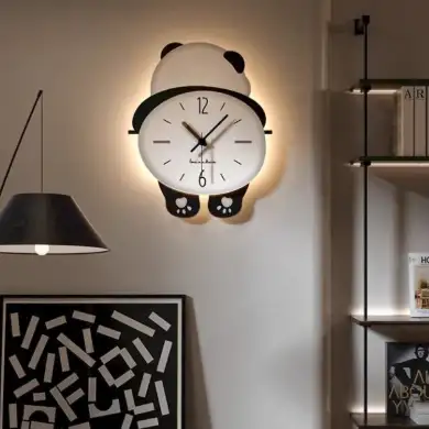Cute Panda Clock for Bedroom