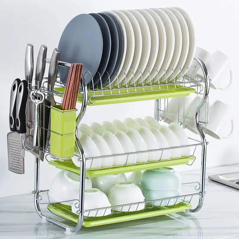 3 Layer Dish Rack –Smart & Spacious Kitchen Organizer