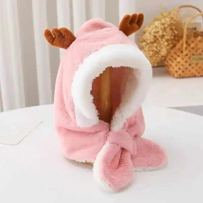 Baby Scarf Winter Hat [Pink]